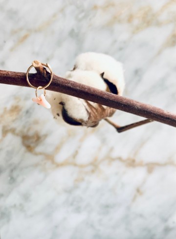 Meno gold coral earring seashell pinkjpg