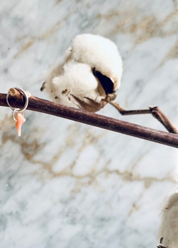 Meno gold earring coral orange