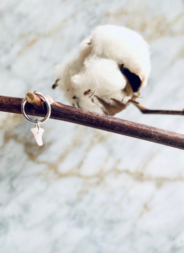 Meno silver coral earring Seashell Pink